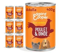 Edgard & Cooper Dog Food (Turkey & Chicken, 400g x 6), Grain Free, Fresh Meat and Quality Protein, Real Ingredients for Dogs, Hypoallergenic, No Added Sugars