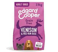 Edgard Cooper Grain Free Dog Food Dry, (Venison & Duck 2,5kg), Natural Kibble Dry Dog Food for Adult Dogs, Fresh Meat, High Protein, Hypoallergenic, No Added Sugar