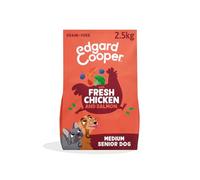 Edgard & Cooper Grain Free Dry Dog Food For Medium Breed Senior Dogs (2.5kg), Fresh Chicken & Salmon, Glucosamine For Aging Joints, With Broccoli, Rosehip And Turmeric, Never Meat Meal