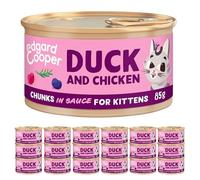 Edgard Cooper wet cat food for kittens, (Duck & Chicken, 18 x 85g tins), for sterilized or active cats, grain-Free, fresh meat with natural ingredients, no added sugar