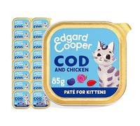 Edgard & Cooper Paté for Sterilized or Active Junior Cat Kitten Natural Grain-Free Wet Food 85g x 16 Cod & Chicken