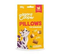 Edgard Cooper natural cat treats, turkey pillows (1 x 60g bag), hypoallergenic, fresh meat, grain free treats for rewarding, less than 2kcal per treat, natural ingredients & no added sugar