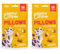 Edgard Cooper natural cat treats, turkey pillows 1 x 60g bag, hypoallergenic, fresh meat, grain free treats for rewarding, less than 2kcal per treat, natural ingredients no added sugar (Pack of 2)
