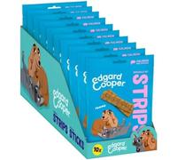 Edgard & Cooper Natural Dog Treats - Salmon Snuggle Up Strips - Grain Free, High Protein - 10 x 75g