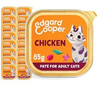 Edgard Cooper Paté for adult cats (chicken, 16x 85g cup), wet food for sterilized or active cats, grain-Free, fresh meat with natural ingredients, no added sugar