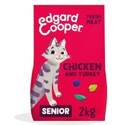 Edgard Cooper Senior Grain Free Dry Cat Food, ChickenTurkey 2kg, Natural Cat Kibble for Senior Cats with Fresh Meat Amino Acids, GlutenFree, High Protein, No Added Sugar