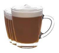 EDGE 99 Coffee Glasses, Latte Mug 350 Ml, Cup Handles, Glass Mugs in Pack of 4 and 6, Toughened Glass Mugs for Hot Drinks (6 x Coffee Glasses 350ml)