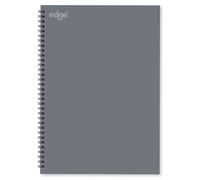 Edge A4 Grey Notebook Soft Cover Twin Wire Notepad School Work Note Taking Journal