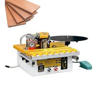Edge Bander Machine, Automatic Wood PVC ABS Edge Banding with Intelligent Temp Control, Adjustable Speed 5-10m/min, Auto Cutting for Panel & Cabinet Making