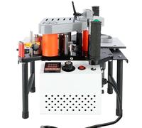 Edge Banding Machine Portable, Woodworking Edge Trimmer 1200W, hot melt Glue System with 1000ml Capacity, Double-Sided Gluing, Suitable for Straight Curved Furniture Cabinet Panels(White)
