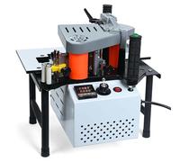 Edge Banding Machine Woodworking Portable Trimmer, hot melt Glue 1200W System, Double-Sided Adhesive Coating, for Cabinet Furniture Curved Straight Panels Woodworking Edge Tool(White)