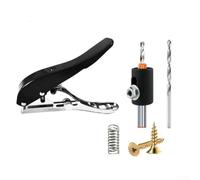 Edge Banding Punch Tool With Countersunk Drill Bit And High Strength Spring For Smooth Leveraged Operation(Black 6mm Attachment)