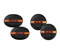 EDGE Car Audio 6X9 Parcel shelf speakers EDST219-E6 Black and Orange, 3 way & 5.25” Co-axial speaker - 50/100 W (RMS/MAX), Black, EDST215-E6