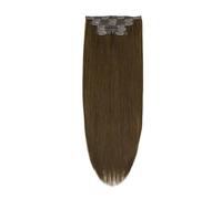 Edge Clip in Extensions Real Human Hairs,7pcs Seamless Clip in Extensions Remy Hair，Invisible PU Skin Weft Straight Quick to Wear(Chocolate Brown,18 inch)