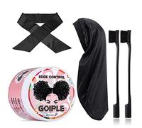 Edge Control Wax for Women Strong Hold Non-greasy Edge Smoother Pink(4oz+Brush+Scarf+Bonnet)