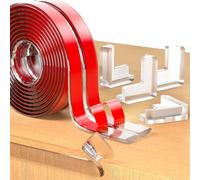 Edge Corner Protector Baby Proofing with 4 Corners Protector, Self-Adhesive Furniture Corner Guard & Edge Safety Bumpers, Table Edge Corner Protectors Covers (1.2in Wide, 6.6ft with 4 Corners)