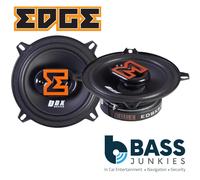 EDGE EDBX5 5.25” inch (13cm) 3 way Coaxial speaker - 75/150 W, Black and Orange. Includes Grilles, Sold in Pairs