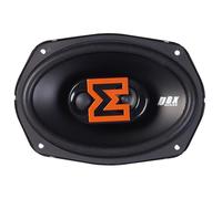 EDGE EDBX69 6X9” inch (15X22cm) 3 way Coaxial speaker - 150/300 W, Black and Orange. Includes Grilles, Sold in Pairs