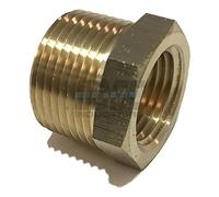 Edge Industrial Brass Reducing Hex Bushing 3/4" Male Npt x 1/2" Female Npt Fuel/Air/Water/Oil/Gas/Wog (Qty 01)