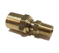 EDGE INDUSTRIAL BRASS REUSABLE FITTING ADAPTER 1/4" NPTF MALE X 3/8" HOSE ID X 5/8" HOSE OD (QTY 01)