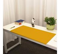 Edge-Locked Desk Pad, Large PU Leather Table Mat with Edge Protector, Waterproof Non-Slip Writing Mats, Laptop Mouse Pads for Office Home Work Study Typing (Yellow,100x50cm)