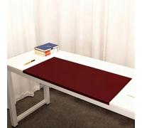 Edge-Locked Leather Desk Pad Large PU Table Mat with Edge Protector, Waterproof Suede Non-Slip Laptop Mouse Pads for Office Work Typing (Red,100x50cm)