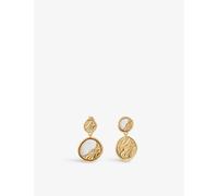 Edge of Ember Womens Gold Victoria 18ct Yellow Gold-plated Recycled Sterling-silver and Pearl Drop Earrings
