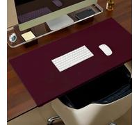 Edge Protection Desk Pad, Edge-Locked Desk Protector Waterproof PU Leather Laptop Mouse Mat for Office Home Write Work Game (Red,80x40cm)