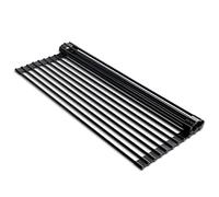 edge Roll Up Dish Drainer, Over The Sink Multi-Purpose Foldable Drying Rack, Silicone Coated Black, Medium- 17" x 13.1"