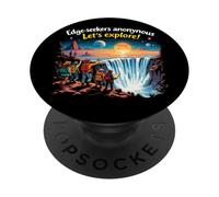 Edge-seekers Anonymous Let's Explore The Earth Is Flat PopSockets Adhesive PopGrip