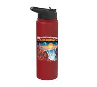Edge-Seekers Anonymous Let's Explore The Earth is Flat Stainless Steel Insulated Water Bottle
