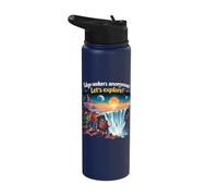 Edge-Seekers Anonymous Let's Explore The Earth is Flat Stainless Steel Insulated Water Bottle