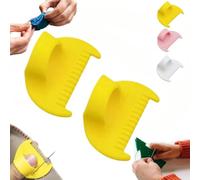 Edge Stitch Lock & Sewing Gauge, DIY Stitching Tool Quilting with Thumb Guide, Simple Stitching Tools, 3/4mm Needle Gauge Quilting Ruler Measuring Tool, for Hemming & Crafts (Yellow, 4mm)
