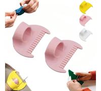 Edge Stitch Lock & Sewing Gauge, DIY Stitching Tool Quilting with Thumb Guide, Simple Stitching Tools, 3/4mm Needle Gauge Quilting Ruler Measuring Tool, for Hemming & Crafts (Pink, 4mm)