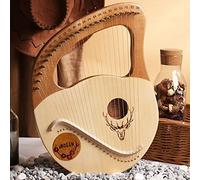 Edge to Lyre Harp 24 Strings, Wooden Lyre Harp, Portable String Instrument Withtuning Wrench for Music Lovers Beginners Kids Adult Musical Instrument Logs