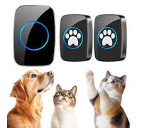 Edge Touch Dog Bells Toilet Training - Black Durable Dog Bell & Wireless Dog Doorbell 1000ft with LED, Waterproof Dog Buttons for Talk Training, Dog Training Bells for Door (2 Bells & 1 Chime)