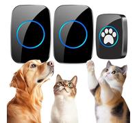 Edge Touch Dog Bells Toilet Training - Black Durable Dog Bell & Wireless Dog Doorbell 1000ft with LED, Waterproof Dog Buttons for Talk Training, Dog Training Bells for Door (2 Chimes & 1 Bell)