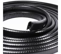 Edge Trim U-Channel Weather Stripping 1/2" X 3/8" - Fit Gap 3/64"to1/4" Car Door Edge Seal with Steel, U-Shape Rubber Trim Weatherstrip, Car Door Edge Guards - Black/15Foot