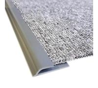 Edge trimming strip,crimping strip,protects carpet edges from buckling,sturdy and durable,for tile/wood floor to carpet transitions,comes with adhesive tape(Grey)