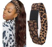 Edge Wrap - Elastic Hair Wrap | Hair Styling Band For Lace Frontal Melt | Adjustable Leopard Print, Soft Stretchy Satin Scarf For Laying Baby Hairs Sleek Look Overnight Wear
