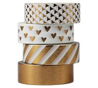 EDGEAM 4 Rolls Copper Foil Heart Triangle Adhesive Washi Tape 15mm x 10 Metre Decorative Tape Masking Tape Paper Tape for DIY Craft Scrapbooking Gift