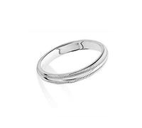 Edged Design Wedding Ring Sterling Silver Rhodium Plated 925 hallmark Sizes J-R - Size: M