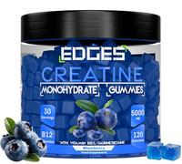 Edges Creatine Gummies 5000mg - Creatine Monohydrate with Alpha GPC, B12, L-Taurine, & Betaine - 120 Gummies for Men & Women - Muscle Growth, Strength & Recovery - Blueberry Flavour