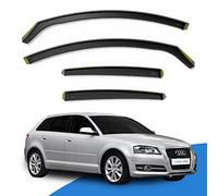 EdgeVisors Wind Deflectors | Fits: Audi A3 MK2 (2003-2012) 5 Door Sportback Hatchback 4pc Set | In-Channel Rain Guards for Wind, Rain & Sun Protection, Easy Installation - Tinted