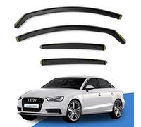 EdgeVisors Wind Deflectors | Fits: AUDI A3 MK3 / S3 / RS3 Saloon 4-doors (2013-2020) 4pc Set | In-Channel Rain Guards for Wind, Rain & Sun Protection, Easy Installation - Tinted