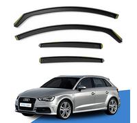 EdgeVisors Wind Deflectors | Fits: Audi A3 or S3 MK3 (2013-2019) 5 Door Sportback 4pc Set | In-Channel Rain Guards for Wind, Rain & Sun Protection, Easy Installation - Tinted