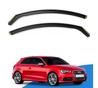 EdgeVisors Wind Deflectors | Fits: Audi A3 or S3 MK3 (2013-2020) 3 Door Hatchback 2pc Set | In-Channel Rain Guards for Wind, Rain & Sun Protection, Easy Installation - Tinted