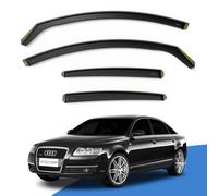 EdgeVisors Wind Deflectors | Fits: AUDI A6 C6 (2004-2011) 4 Door Saloon 4pc Set | In-Channel Rain Guards for Wind, Rain & Sun Protection, Easy Installation - Tinted