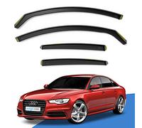 EdgeVisors Wind Deflectors | Fits: Audi A6 C7 (2011-2018) 4 Door Saloon 4pc Set | In-Channel Rain Guards for Wind, Rain & Sun Protection, Easy Installation - Tinted