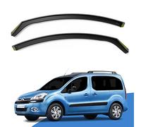 EdgeVisors Wind Deflectors | Fits: CITROEN Berlingo MK2 (2008-2018) Van 2pc Set | In-Channel Rain Guards for Wind, Rain & Sun Protection, Easy Installation - Tinted